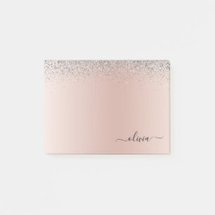 Post-it® Rose Gold - Blush Pink Silver Parties scintillant 