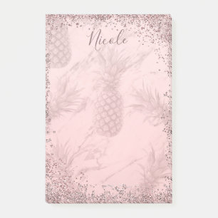 Post-it® Rose Gold Glitter Ananas Tropical Chic