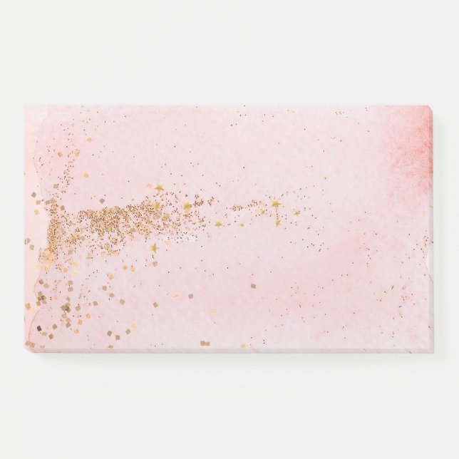 Post-it® Rose Gold Pailleté Étoiles Roses (Devant)