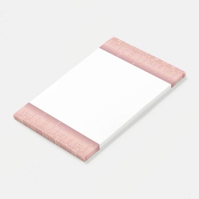 Post-it® Rose Gold Parties scintillant encadré Notes collan (Incliné)