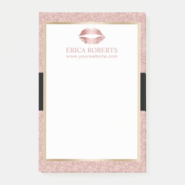 Post-it® Rose  Gold Parties scintillant Lips Salon moderne (Devant)