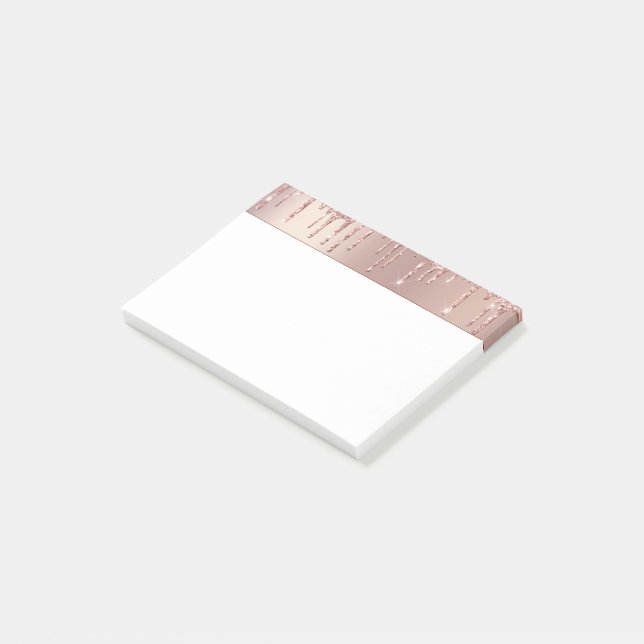 Post-it® Rose Gold Parties scintillant Sparkle Post it Note (Incliné)
