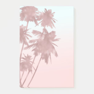 Post-it® Rose Gold Rose Paumes Plage Ombre Palmiers Féminin