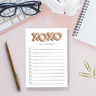 Post-it® Rose Gold XOXO Liste Personnalisée À Faire