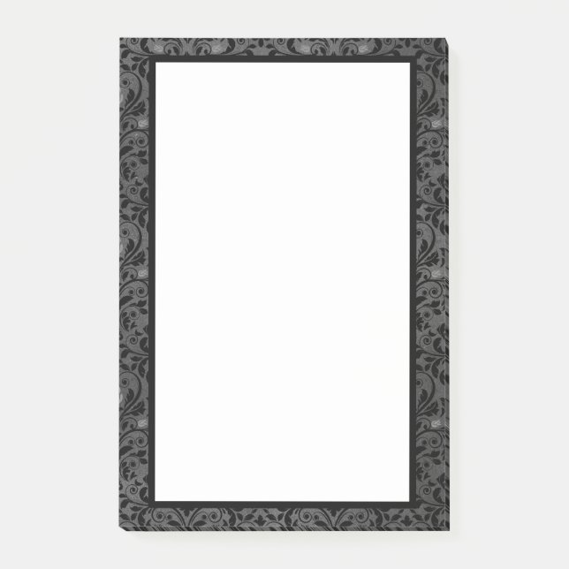 Post-it® Rose gothique en noir et gris (Devant)