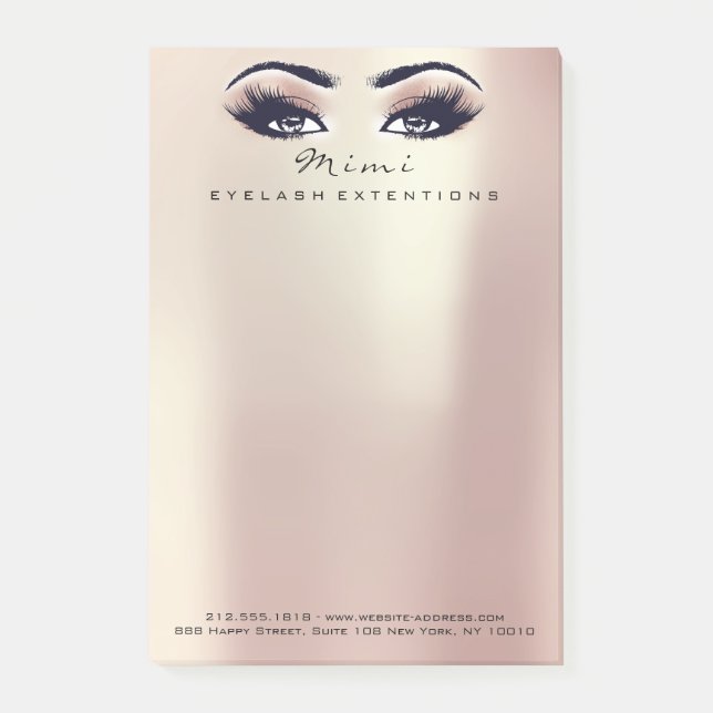 Post-it® Rose Metallic Peach Name Web Numéro de téléphone (Devant)