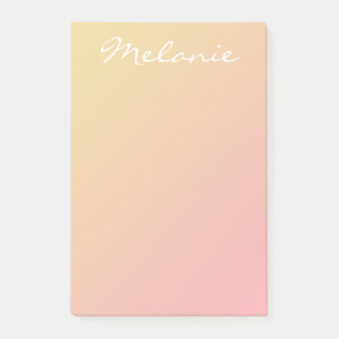 Post-it® Rose moderne Blush Coral Gold Ombre Script