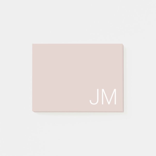 Post-it® Rose Pâle Tendance Monogramme Oversize Lettres Ini (Devant)