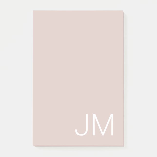 Post-it® Rose Pâle Tendance Monogramme Oversize Lettres Ini (Devant)
