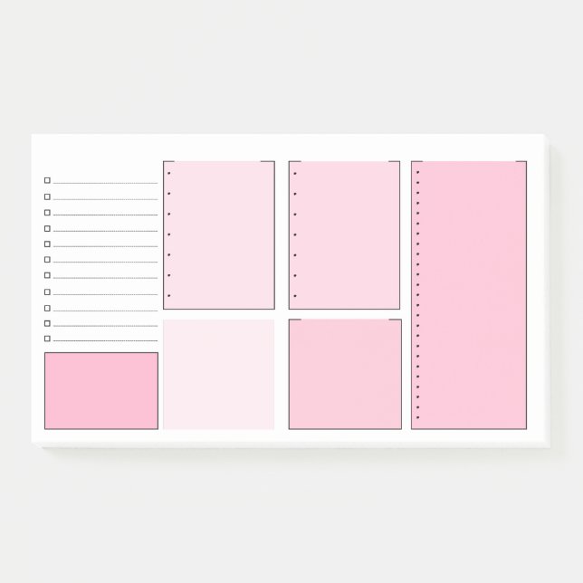Post-it® Rose pour faire des notes de Courrier-it® de liste (Devant)