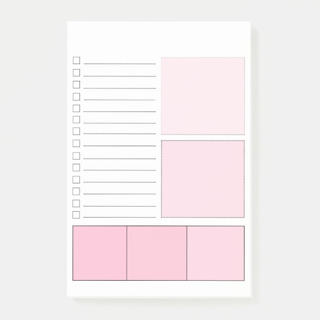 Post-it® Rose pour faire des notes de Courrier-it® de liste (Devant)