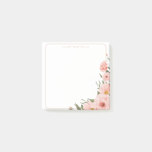 Post-it® Rose Reverie - Flore floue (Devant)