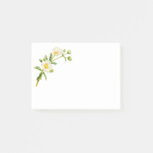 Post-it® Rose rocher fleurs blanches art post il note
