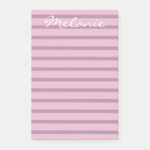 Post-it® Rose rose moderne et rayures mauves