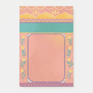 Post-it® Rose rose pastel floral mignon motif indien