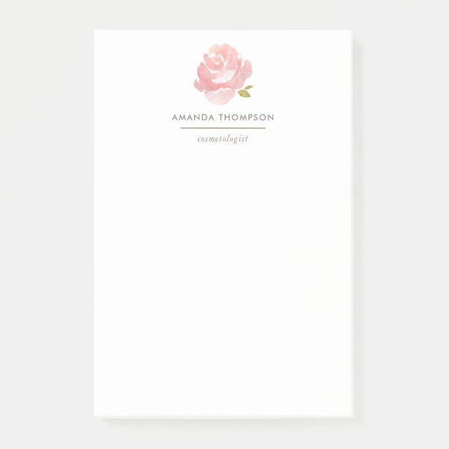 Post-it® Rose rose poudrée aquarelle chic (Devant)