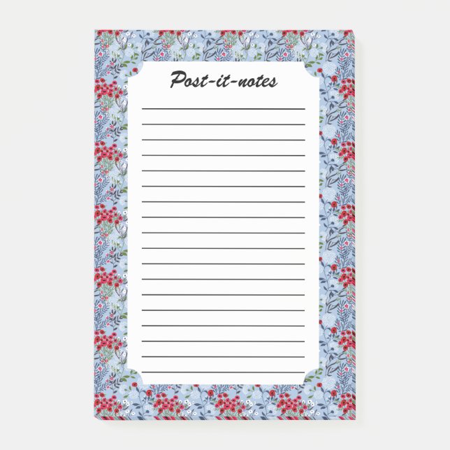 Post-it® Rose rouge Bleu Blancs (Devant)