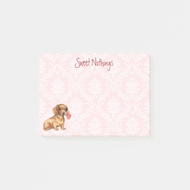 Post-it® Rose Valentin Dachshund (Devant)