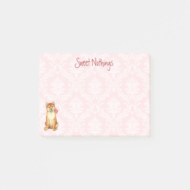 Post-it® Rose Valentin Shiba Inu (Devant)