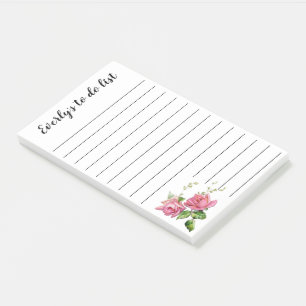Post-it® Rose vintage Personnalisé À Faire Liste