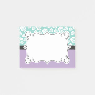 Post-it® Roses blancs sur l'Aqua et le pourpre