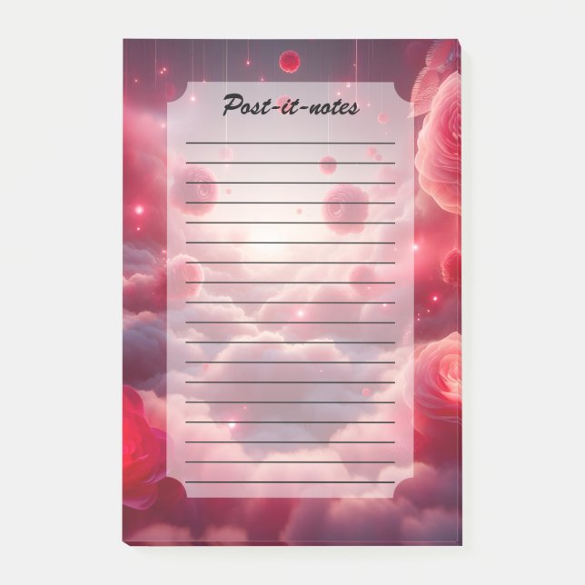 Post-it® Roses d'amour Fantastique Romantique de Rêve (Devant)
