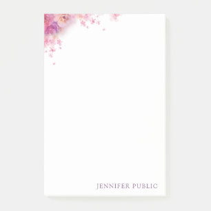 Post-it® Roses d'aquarelle moderne Fleurs Modèle élégant