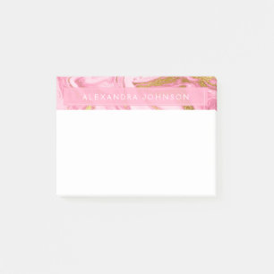 Post-it® Roses indien, blanc et marbre moderne de feuille