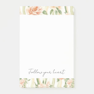 Post-it® Roses Jolies Bandes Florales de Pêche Menthe