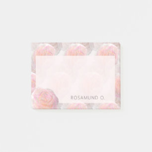 Post-it® Roses pastel rêveuses abstraites avec nom