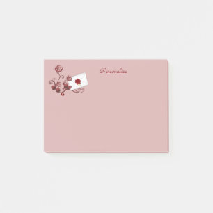 Post-it® Roses rouges et enveloppes romantiques Personnalis