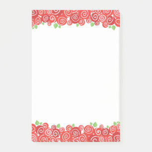 Post-it® Roses rouges, fleurs du jardin de printemps, migno