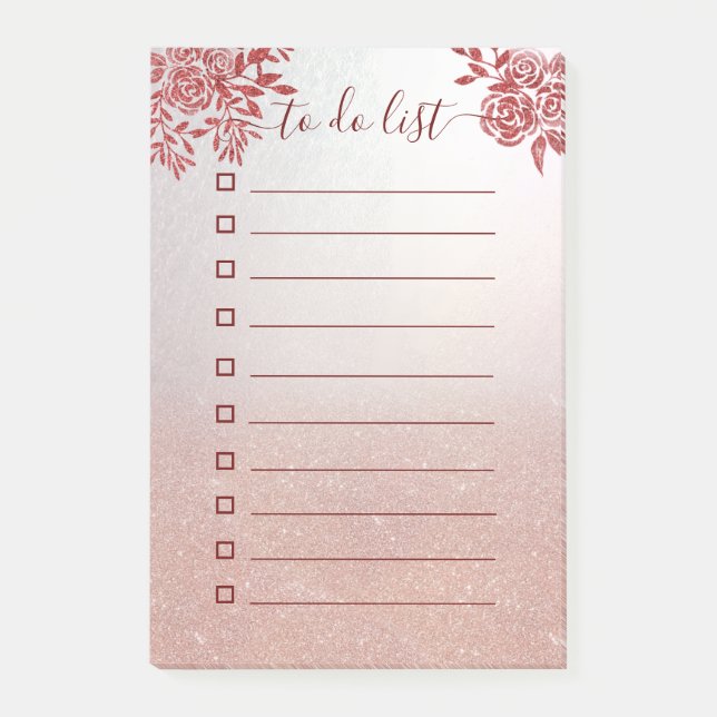 Post-it® Roses rouges or Rose parties scintillant ombre "à  (Devant)