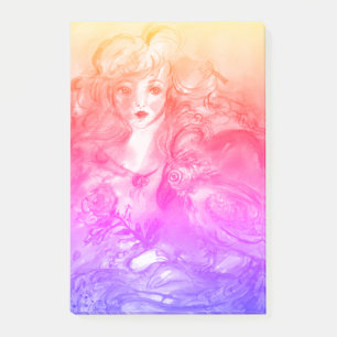 Post-it® ROSINA /Jeune fille avec Rose et perroquet