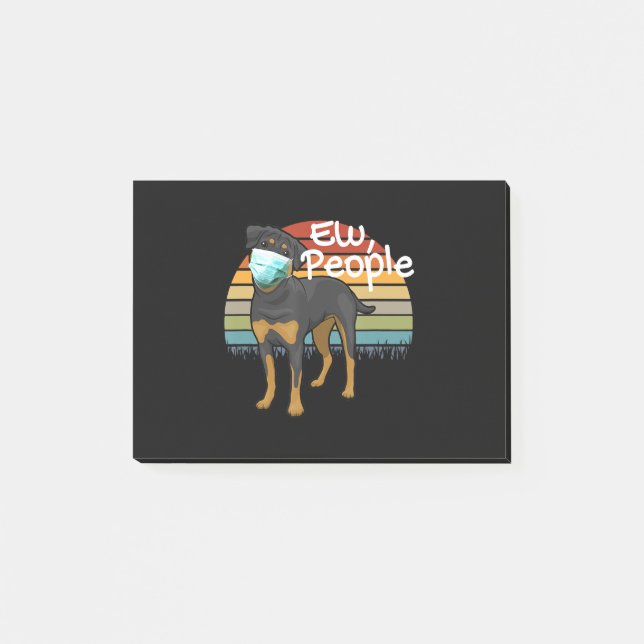 Post-it® Rotweiler Chiot avec Masque - Personnes - Rottweil (Devant)