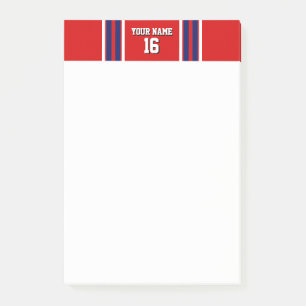 Post-it® Rouge avec Marine White Stripes Team Jersey