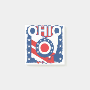 Post-it® Rouge blanc et bleu Patriotique Grunge Ohio