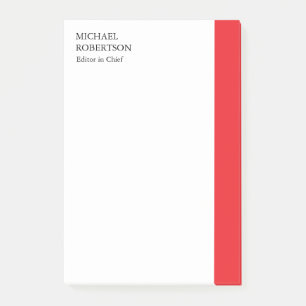 Post-it® Rouge blanc minimaliste Professionnel Plain