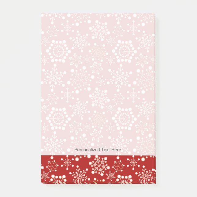 Post-it® Rouge et motif de vacances d'or (Devant)