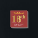 Post-it® Rouge, Faux Gold 18e anniversaire, avec nom person<br><div class="desc">Ce design de note simple comporte un message comme "Le 18e anniversaire du prénom!", le "18e" ayant un style de couleur or imitation ou imitation, sur un arrière - plan de couleur rouge. Le nom peut être personnalisé. Des notes comme celles-ci pourraient peut-être servir de décorations à une fête d'anniversaire...</div>