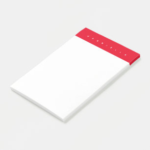 Post-it® Rouge moderne minimaliste Petit Nom Gras