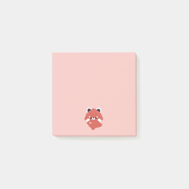 Post-it® Rouge Panda d'amour mignon (Devant)