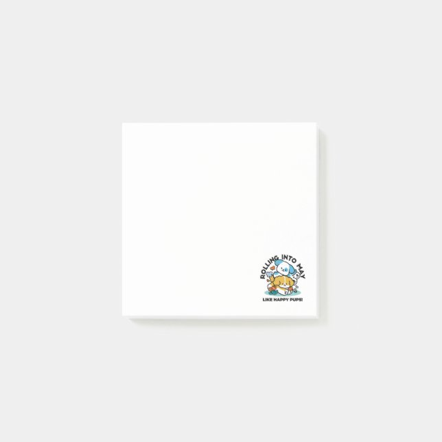 Post-it® Rouler En Mai Comme De Joyeux Pups - Mignonne Chie (Devant)