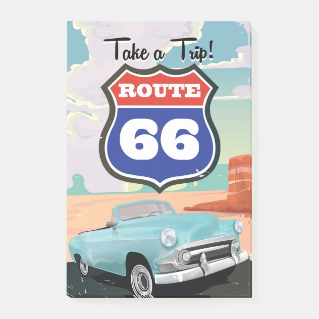 Post-it® Route 66 poster voyage vintage (Devant)