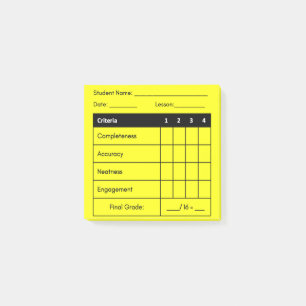 Post-it® Rubrique de classement des enseignants pour le tra