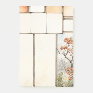 Post-it® Russe Aquarelle fleurs rouges Ecriture cadres dire