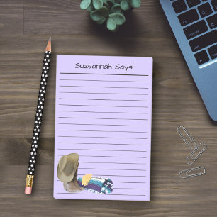 Post-it® Rustic Cowboy Boots Hat Blue Purple Custom Lined