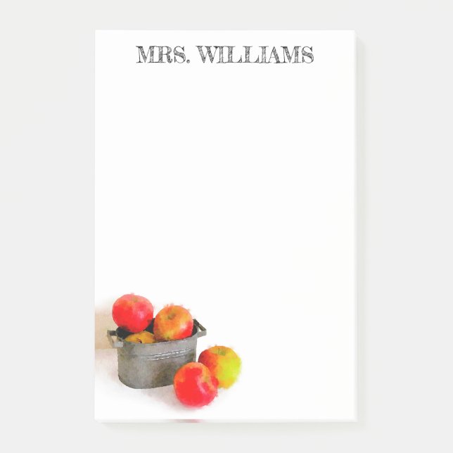 Post-it® Rustic Red Pomket Nom de l'enseignant 4 x 6 (Devant)