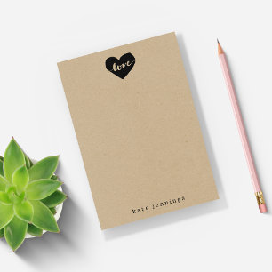 Post-it® Rustique Kraft Effet Amour Coeur Silhouette