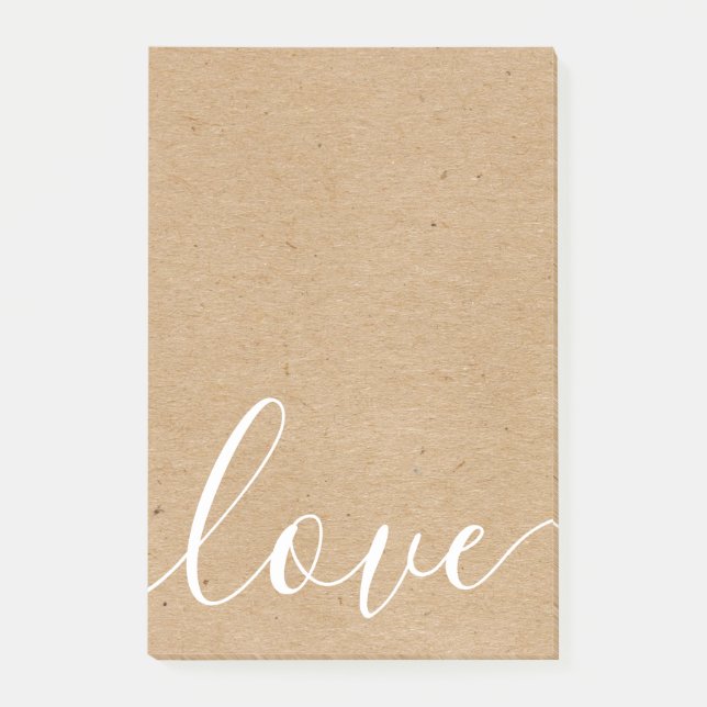 Post-it® Rustique Kraft Script Love (Devant)